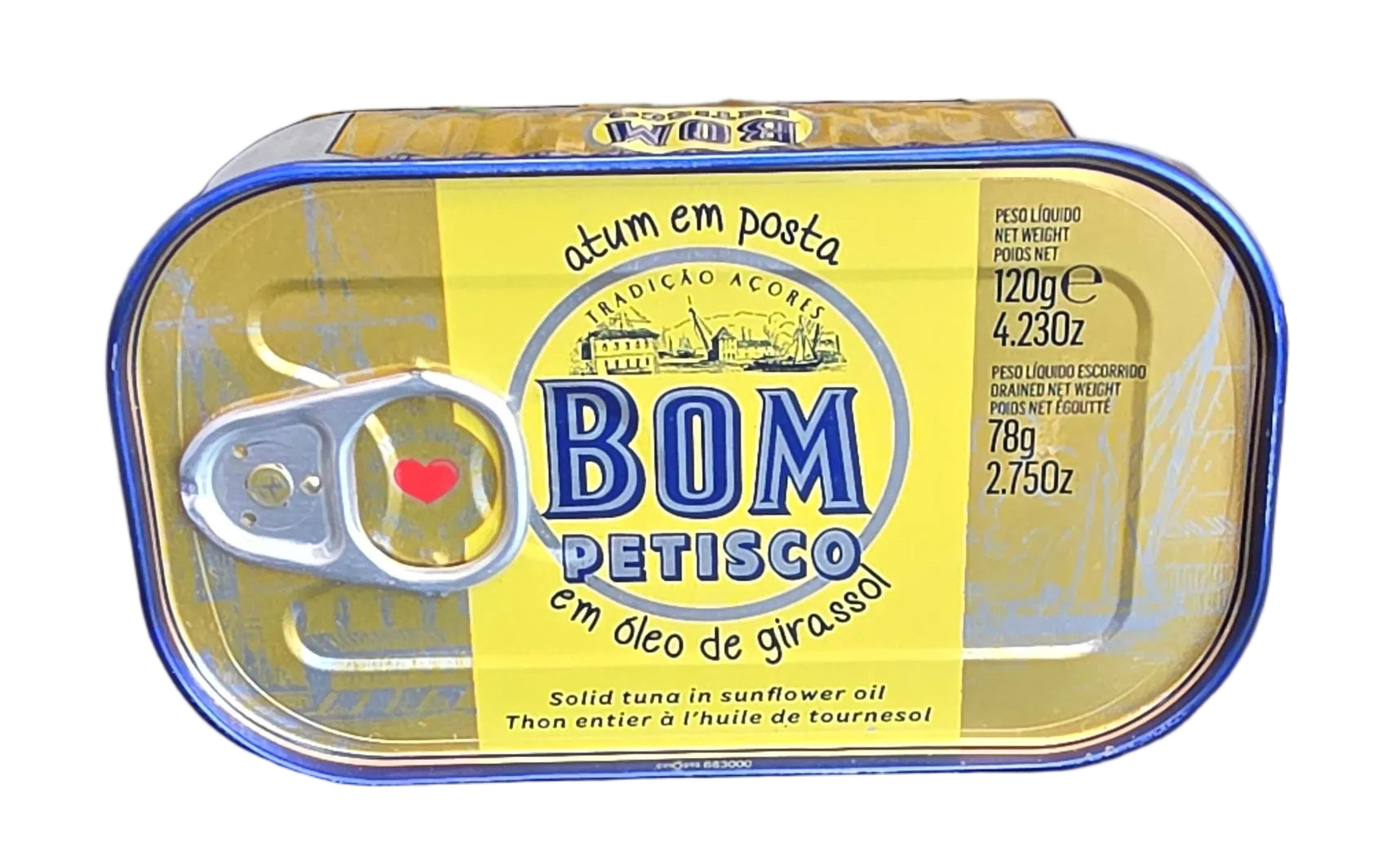 Bom Petisco Atum em Posta em Óleo Girassol 120g